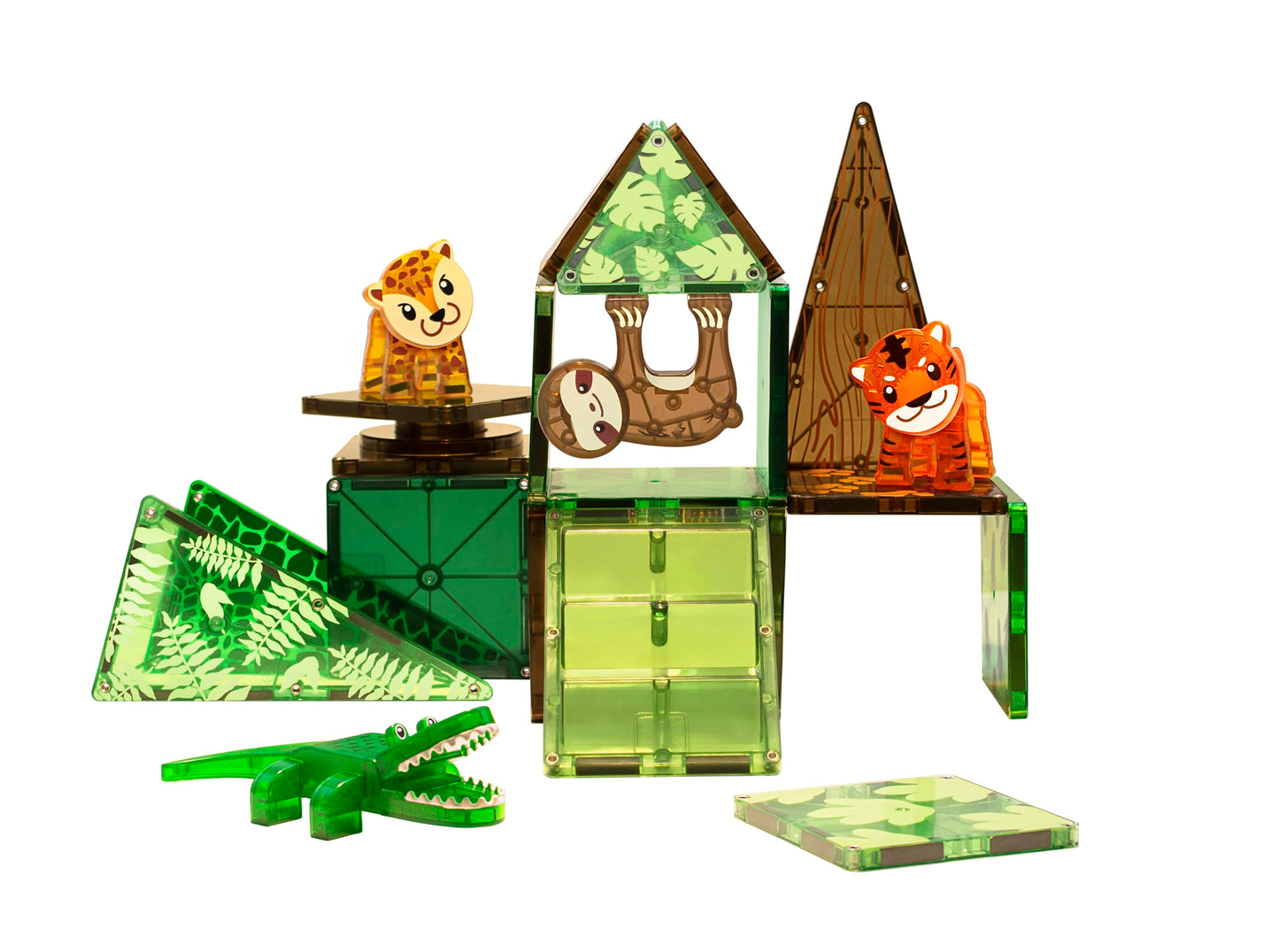 MAGNA-TILES Jungle Animals 25-Piece Magnetic Construction Set, The ORIGINAL Magnetic Building Brand