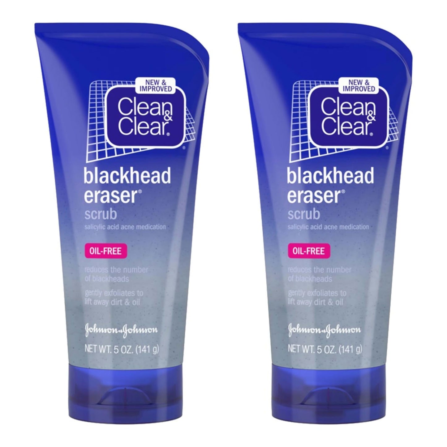 Clean & Clear Blackhead Eraser Oil-Free Facial Scrub with 2% Salicylic Acid for Acne-Prone Skin, Exfoliating Daily Face Wash, 5 oz, 2 Pack