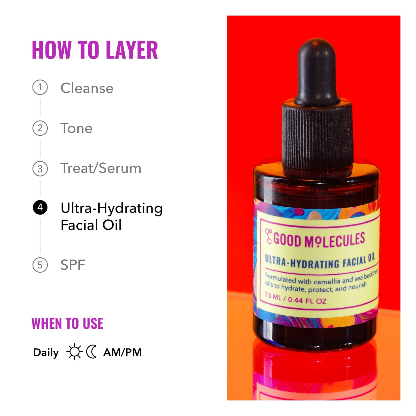 Good Molecules Ultra-Hydrating Facial Oil - Face Moisturizer with Nourishing Sea Buckthorn and Camellia Oils - Hydrating Skin Care for Face