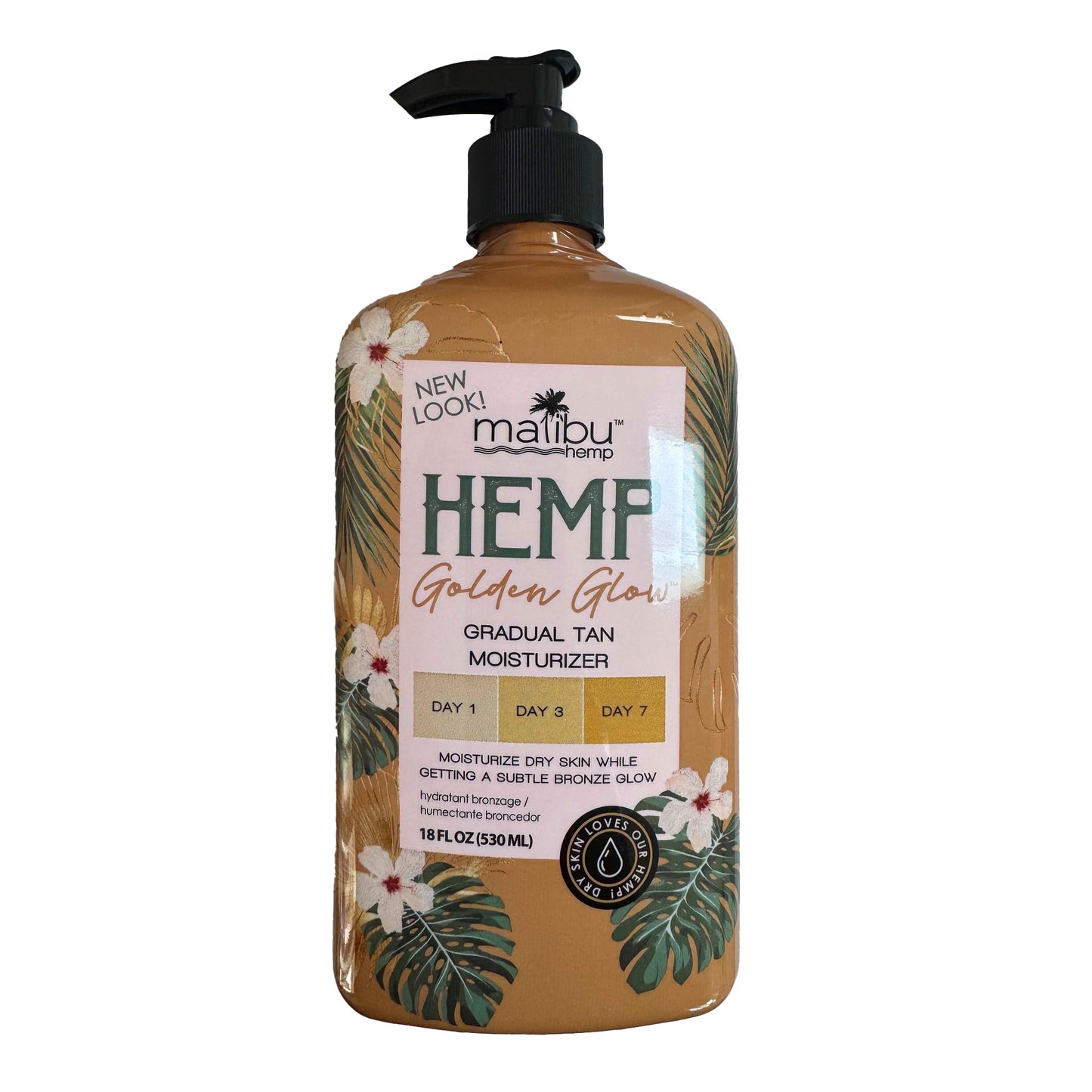 Malibu Hemp Golden Glow Gradual Tan Moisturizer, 18 fl oz