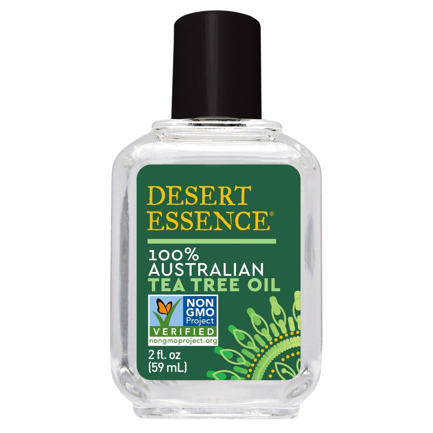 Desert Essence 100% Australian Tea Tree Oil, Therapeutic Grade Essential Oil for Skin & Hair Care, Cleansing, Soothing, Vegan, 2oz