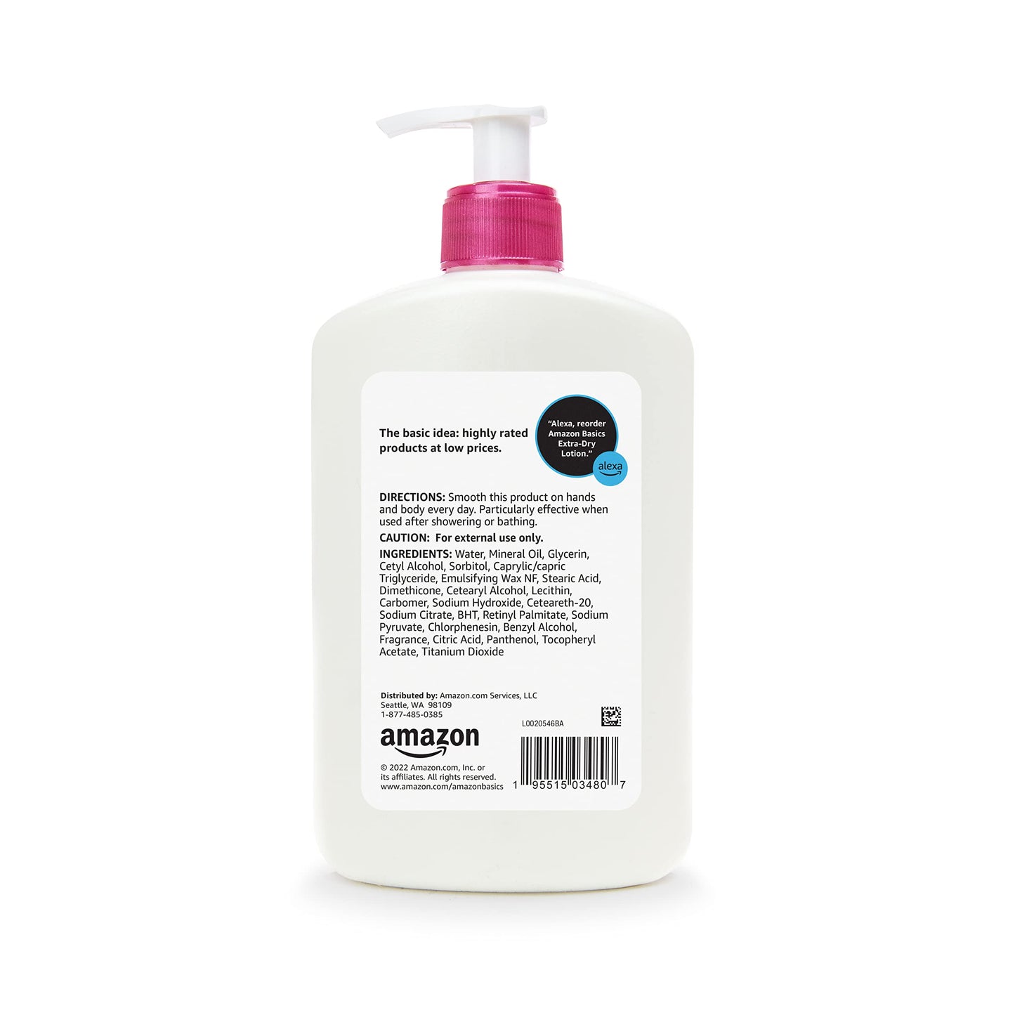 Amazon Brand - Solimo Extra-Dry Skin Lotion with Vitamins B5 & E, 16 fl oz