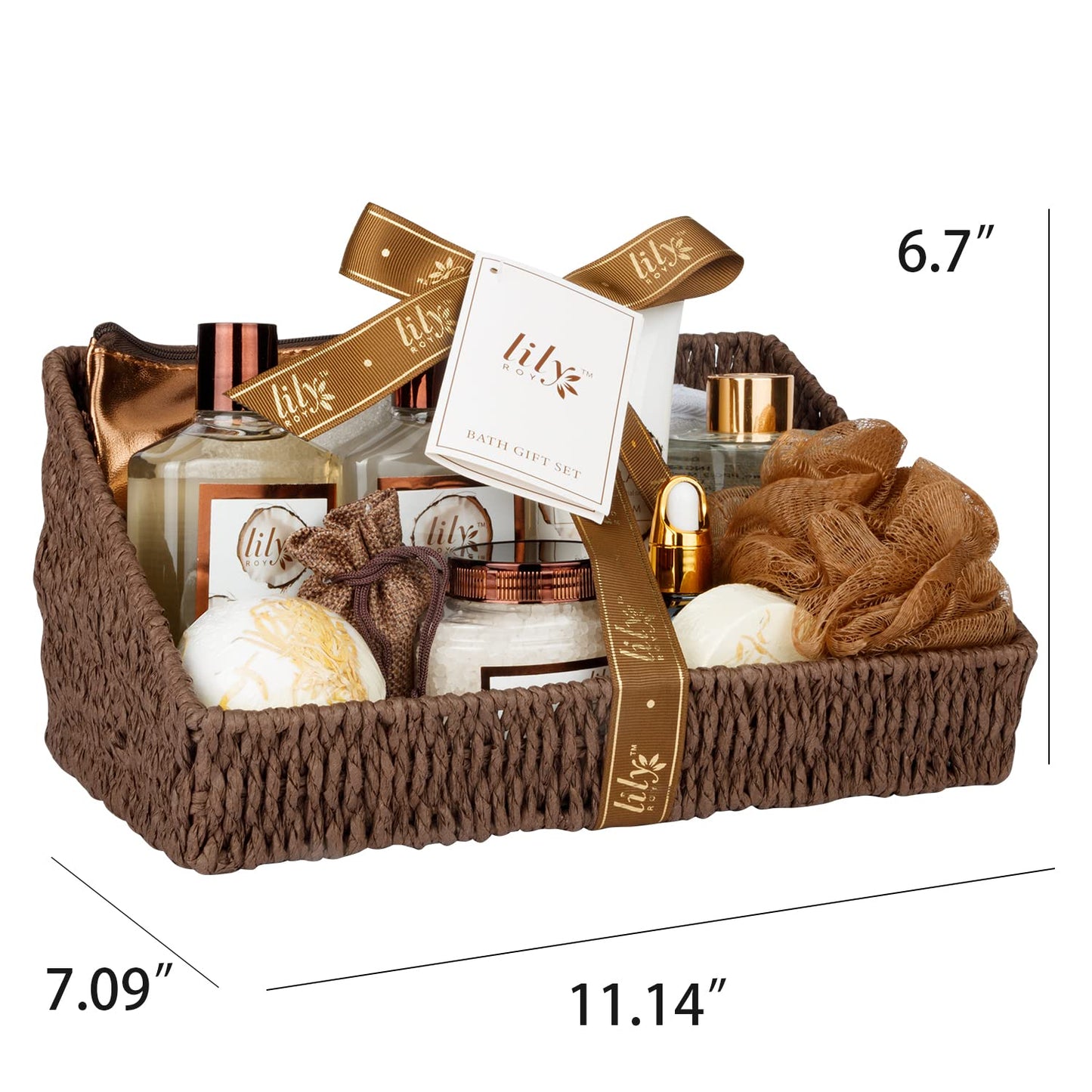 Bath & Body Gift Basket for Women – 17-Piece Coconut Vanilla Spa Set, Christmas, Birthday, Mother’s Day Self-Care Gifts