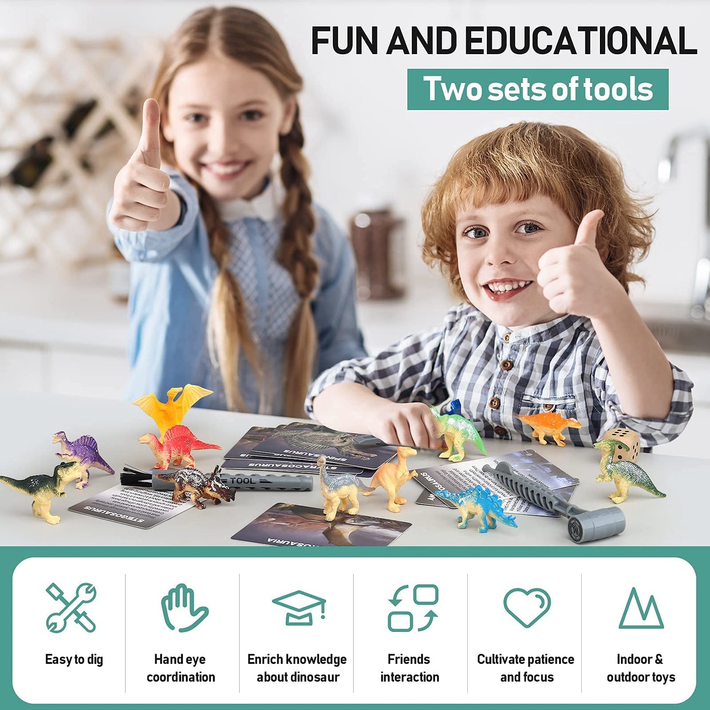 Woumserta Jumbo Dino Egg Dig Kit with 12 Dinosaur Toys – Excavation Playset for Kids 5-12, Birthday Gift for Boys & Girls