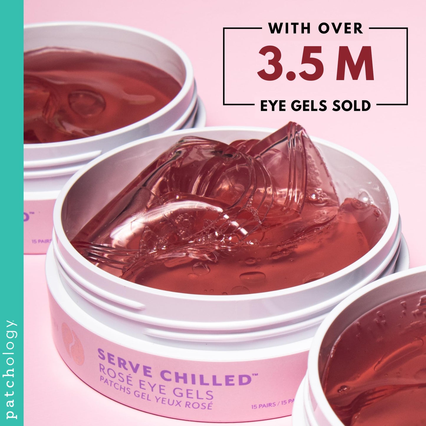 Patchology Serve Chilled Rosé Under Eye Patches – Hydrating, Reduces Dark Circles, Puffiness & Fine Lines, 5 Pairs