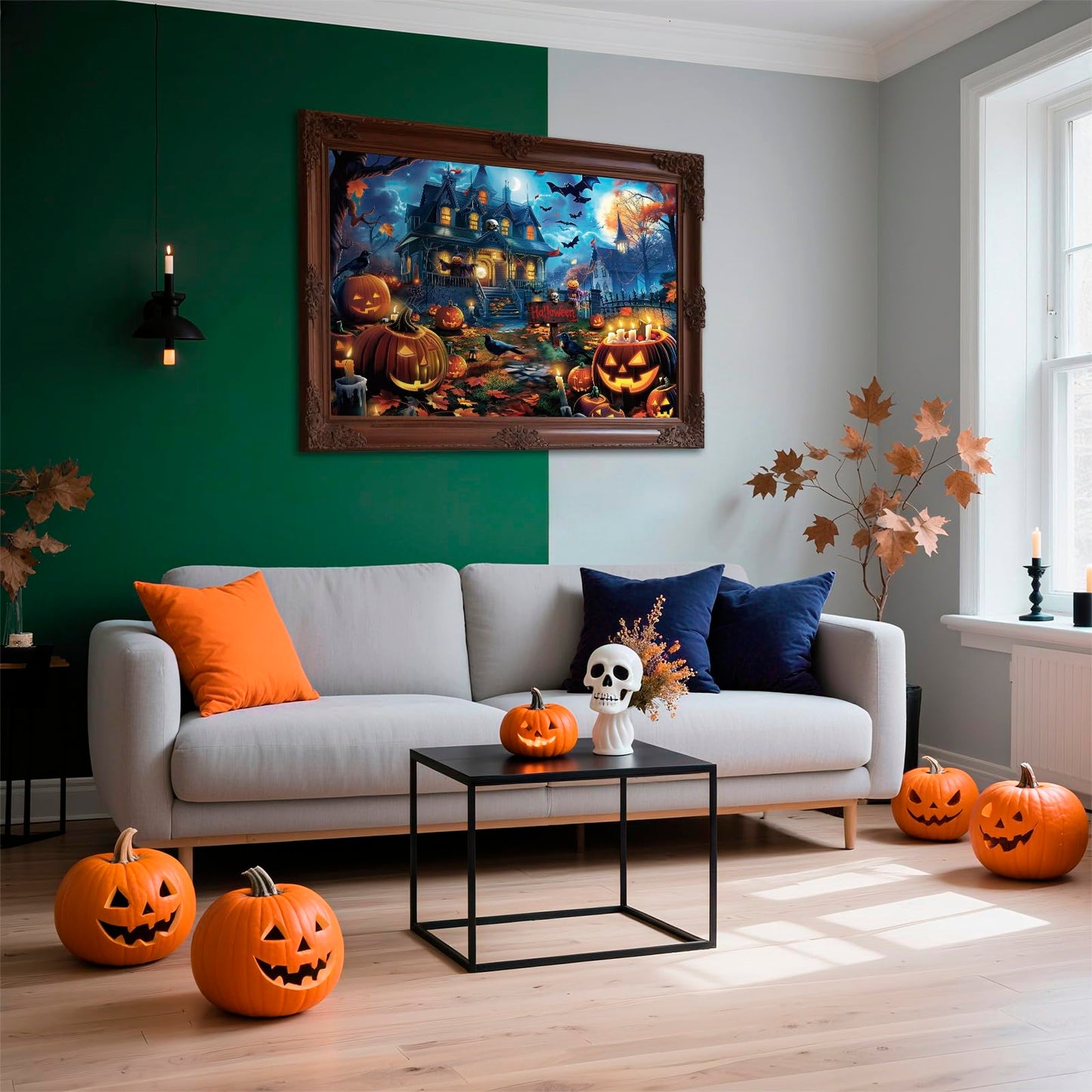 Nattork Jigsaw Puzzle 1000 Pieces for Adults, Halloween Haunted House,Challenging Adult Puzzles for Halloween Decor & Gift