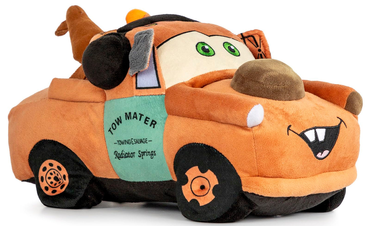 Disney Pixar Cars Tow Mater Plush Pillow Buddy - Super Soft Character Throw Cushion for Kids Playroom & Bedding - Polyester Microfiber, 14 Inches