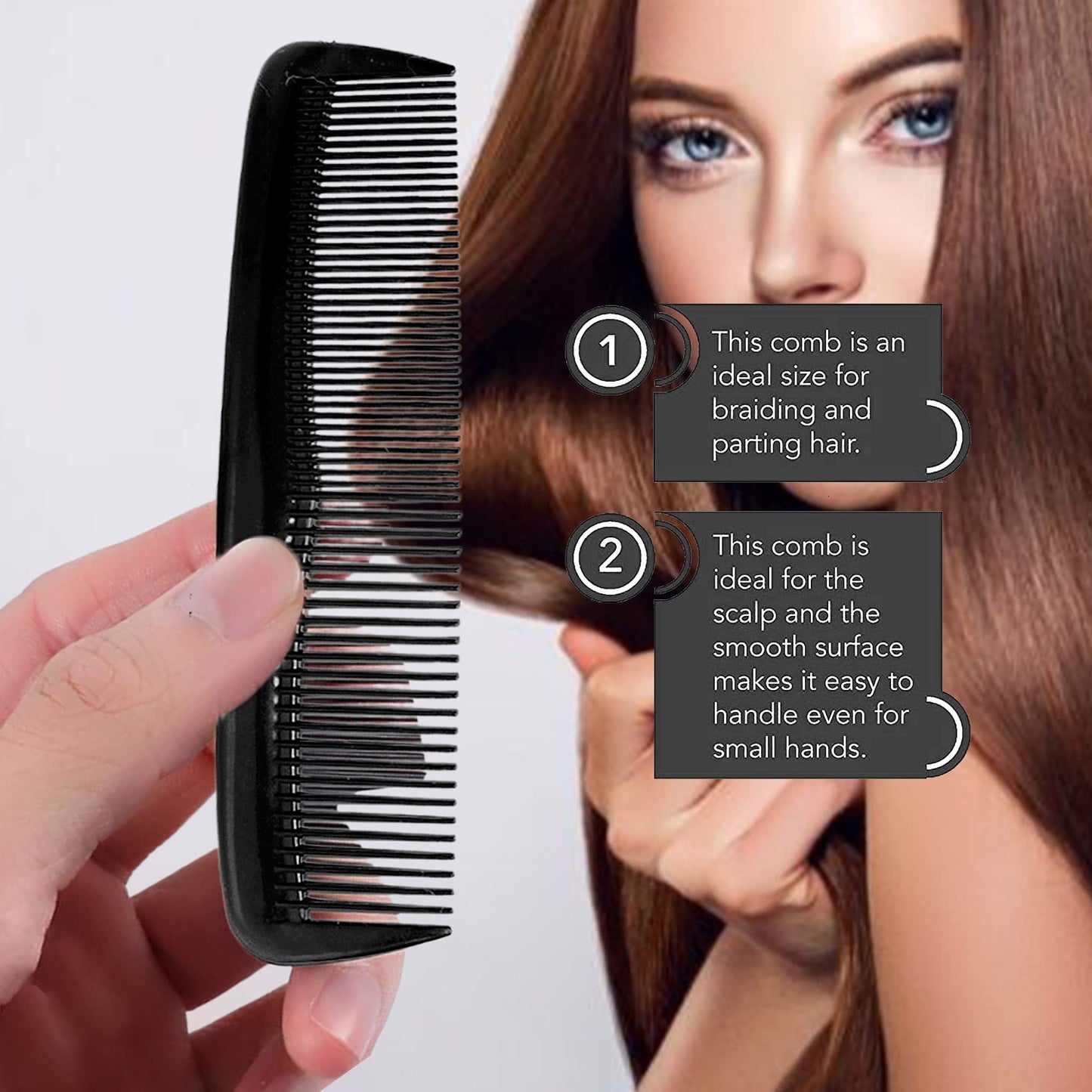 Soft 'N Style Hair Care 4-Pack Comb - Not Breakable - mens comb/fine tooth comb/peines para cabello