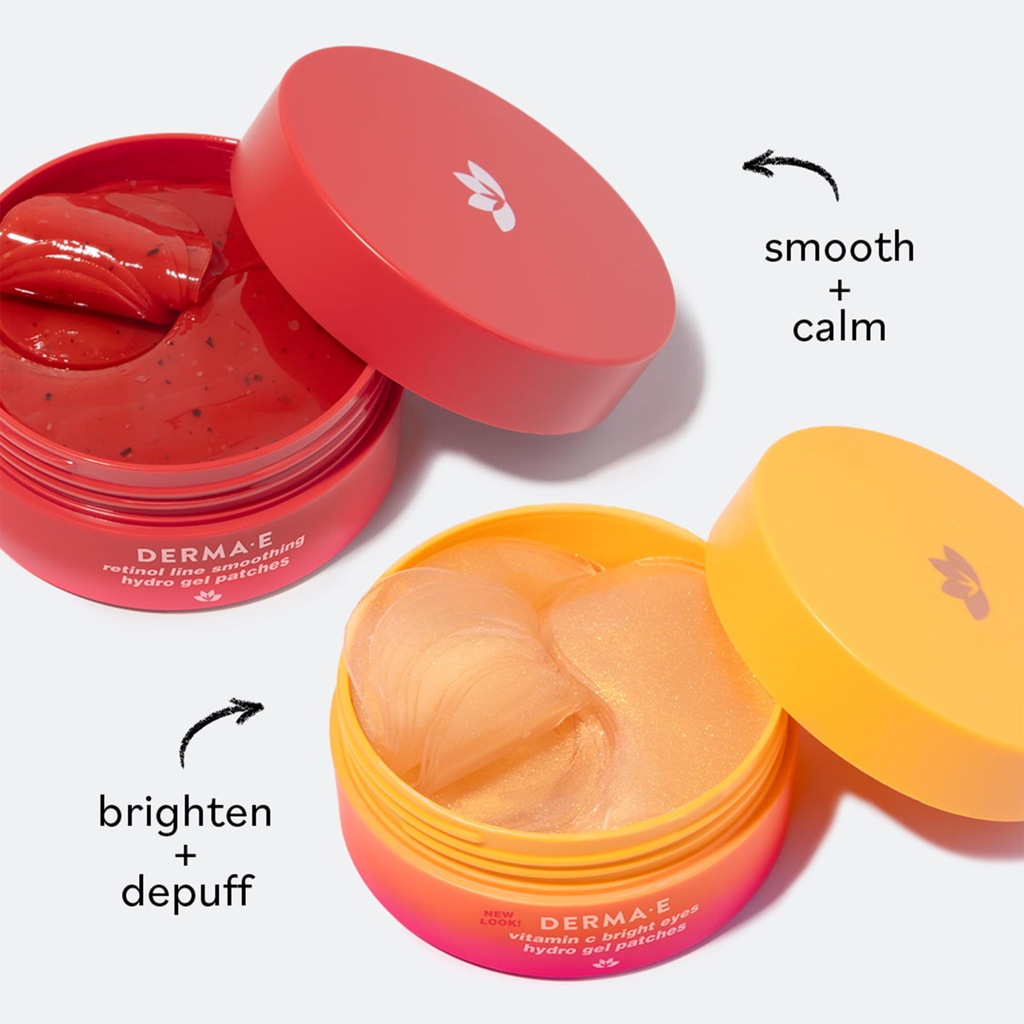 Derma E Vitamin C Bright Eyes Hydro Gel Patches, 30 Pairs (60ct) – Caffeine, Allantoin & Vitamin B3 for Dark Circles, Puffiness & Wrinkles