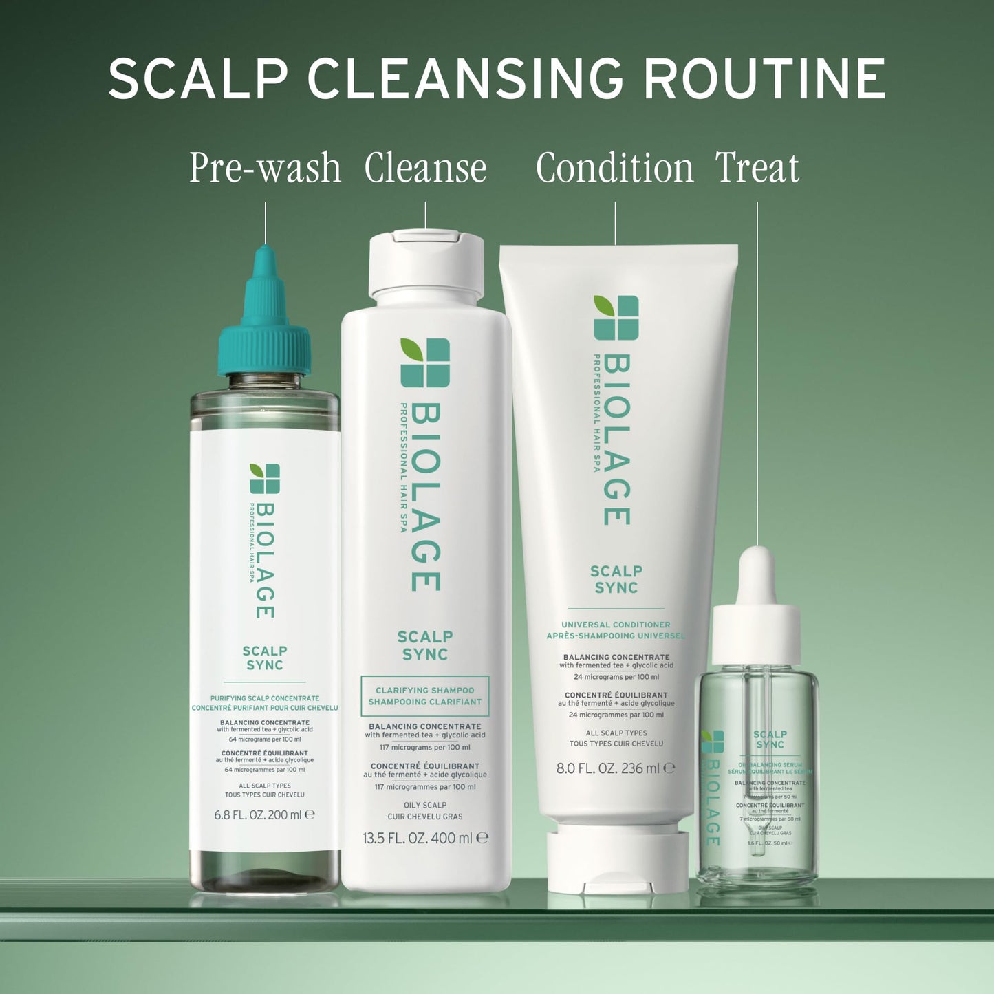 Biolage Scalp Sync Purifying Concentrate - Exfoliating & Clarifying Dry Scalp Treatment, Refreshing & Reinvigorating, Fermented Tea Blend & Glycolic Acid