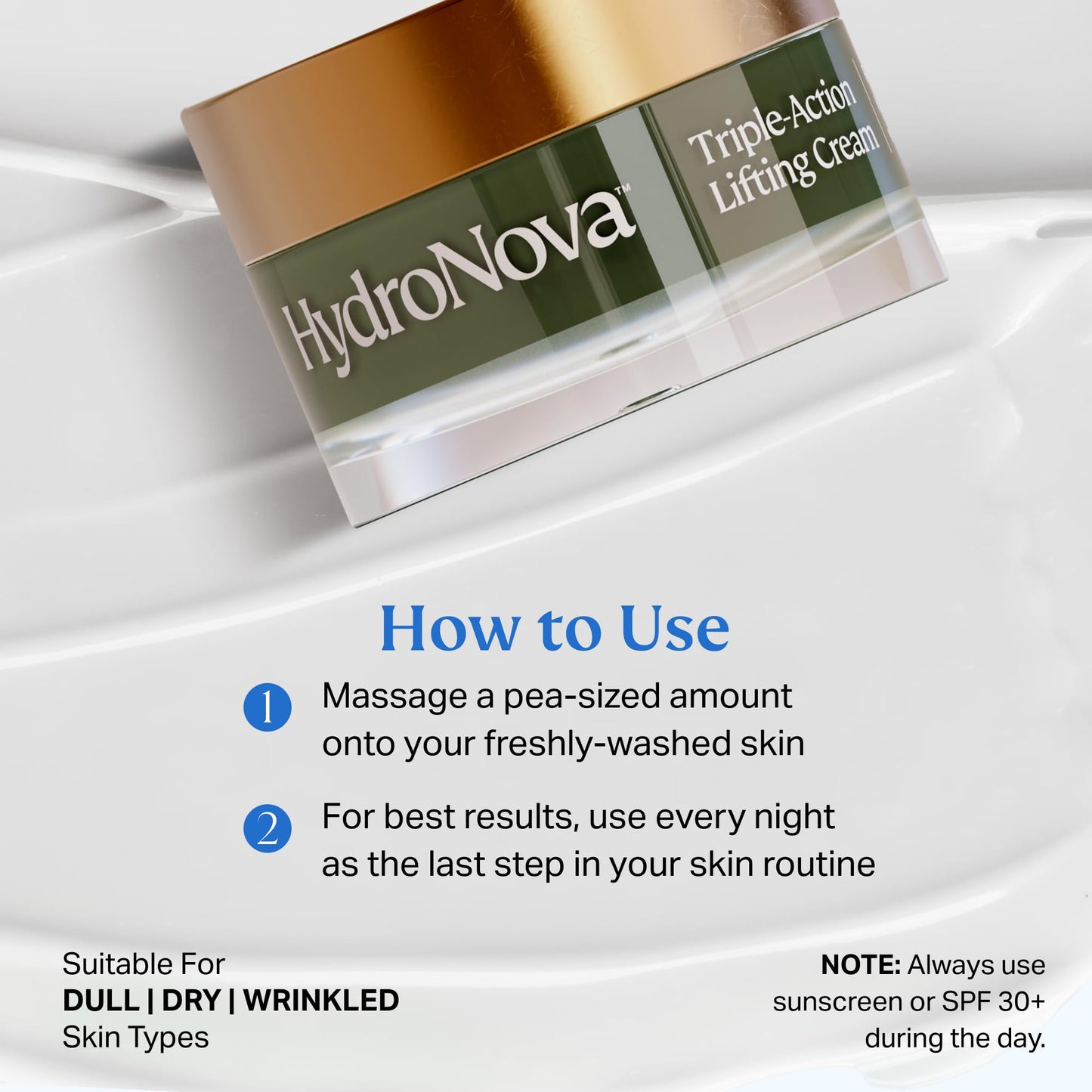 HYDRONOVA Anti-Aging Face & Neck Cream with Retinol – Skin-Firming, Wrinkle-Reducing PM Moisturizer for Women, Face & Décolleté