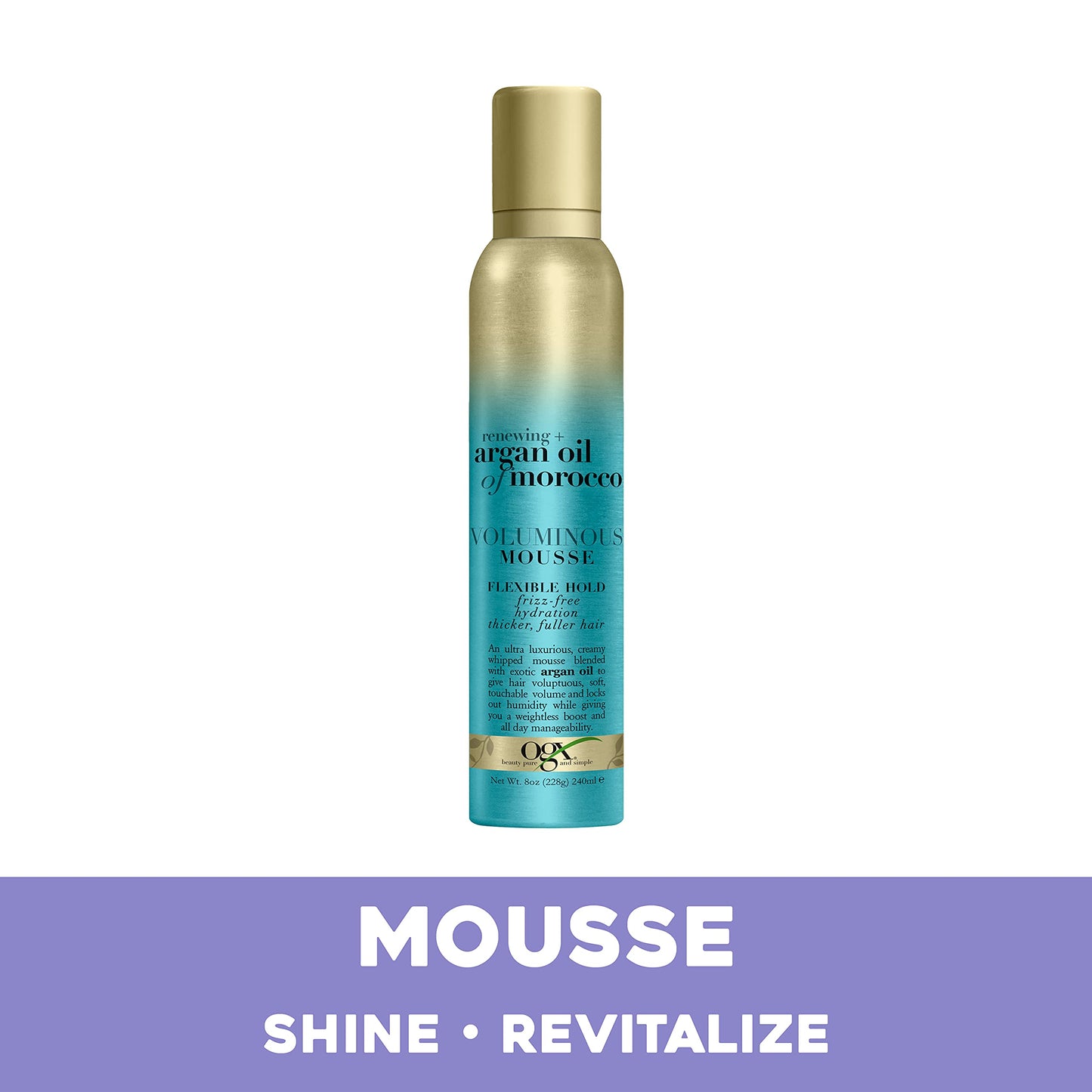 OGX Renewing + Argan Oil of Morocco Voluminous Mousse, 8 Ounce