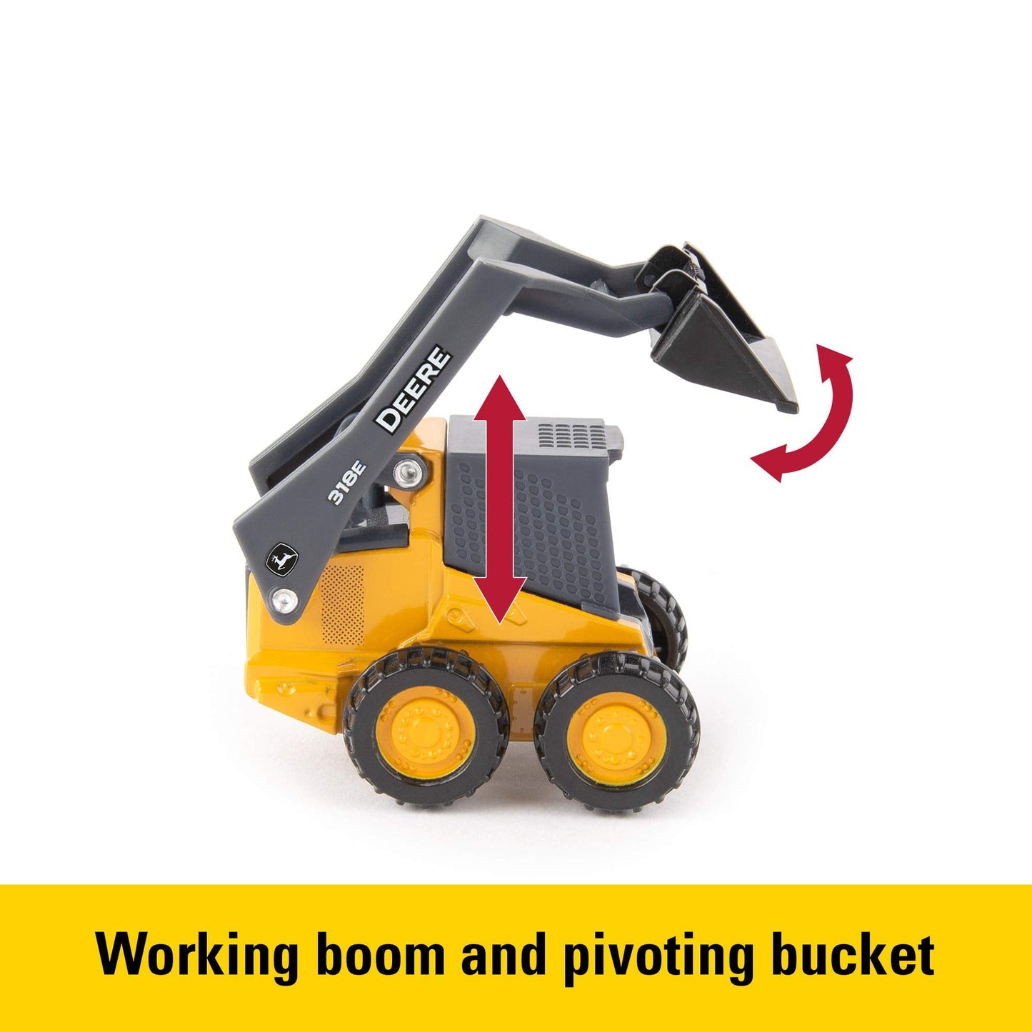 ERTL Iron John Deere Die-Cast Farm Toy Set – 3" Tractor, Gator & Skid Steer Replicas with Collectible Display Box – 3-Pack for Kids Ages 3+