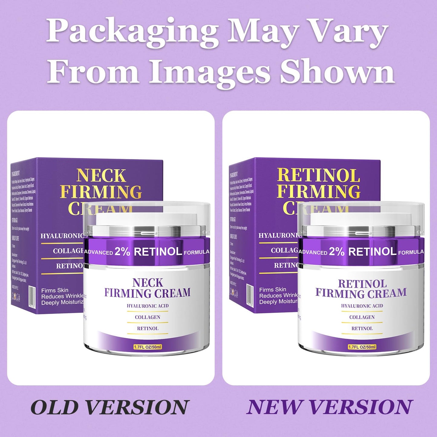 Retinol Face & Neck Cream – Anti-Aging Moisturizer with Collagen & Hyaluronic Acid, Firms & Tightens Skin, Day & Night, 1.7 oz