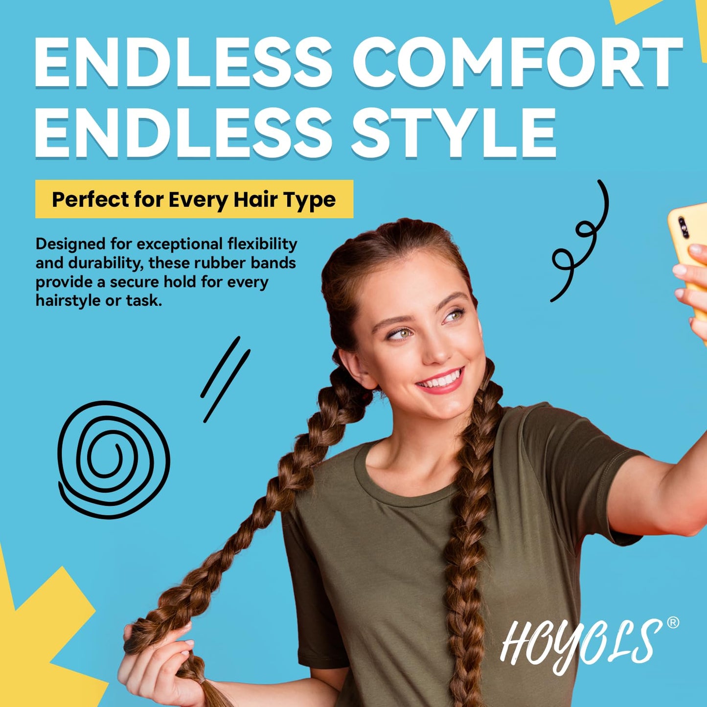 HOYOLS 1500pcs Clear Elastic Hair Bands – Mini 1 Inch TPU Ponytail Holders for Kids & Girls, No Crease, No Damage, Gentle Hair Ties