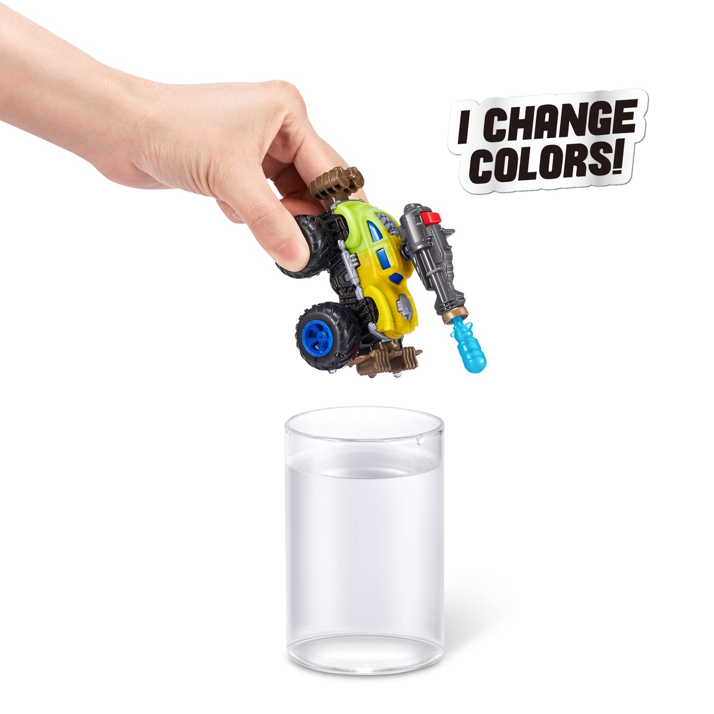 5 Surprise Monster Trucks Series 3 Color Change (2 Pack) by ZURU Collectible Racing Battle Surprise Fireable Weapons Action Toys for Boys