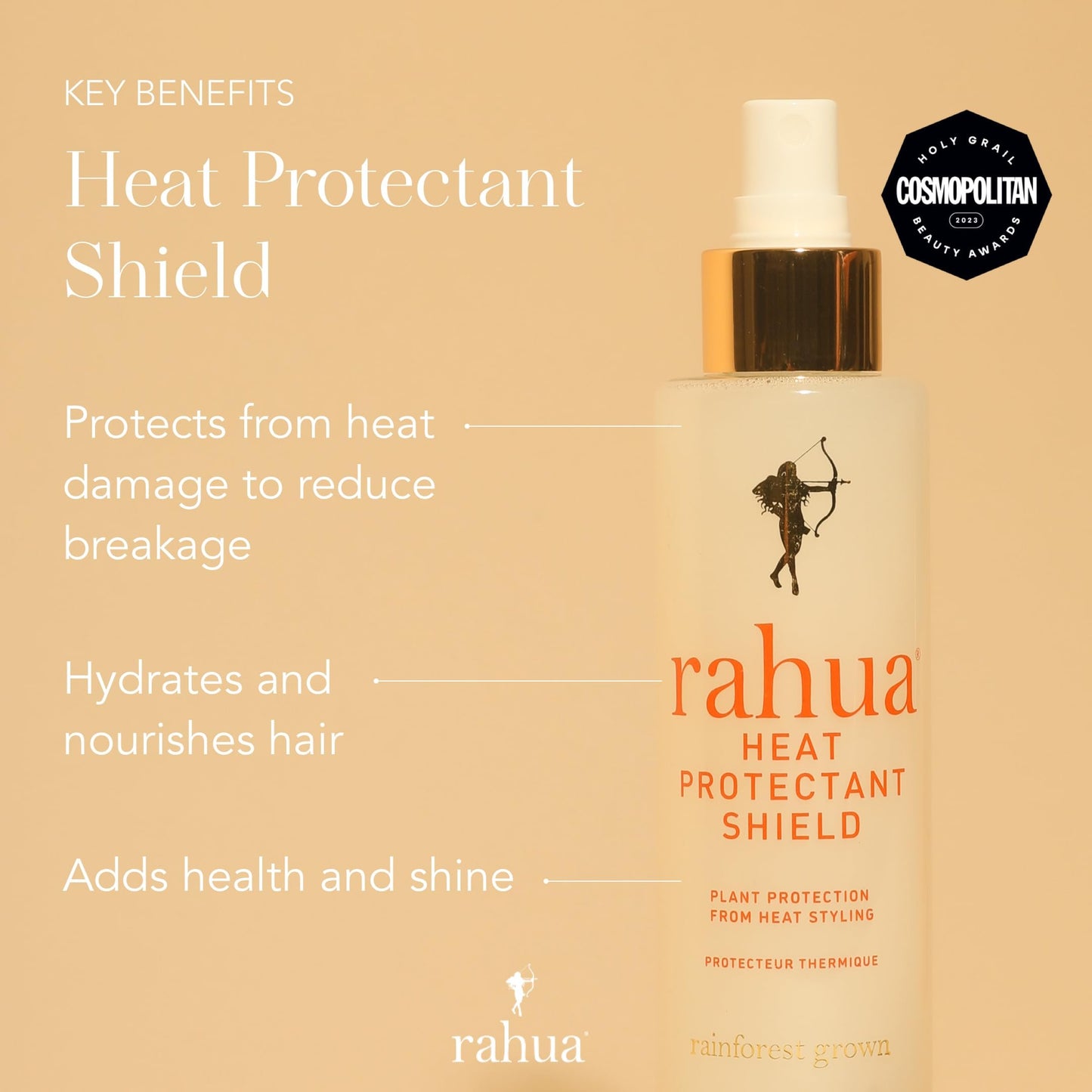 Rahua Heat Protectant Shield Spray, Vegan Thermal Styling Primer, Lightweight Heat Protection for All Hair, Tropical Guava & Coconut, 6.5 Fl Oz