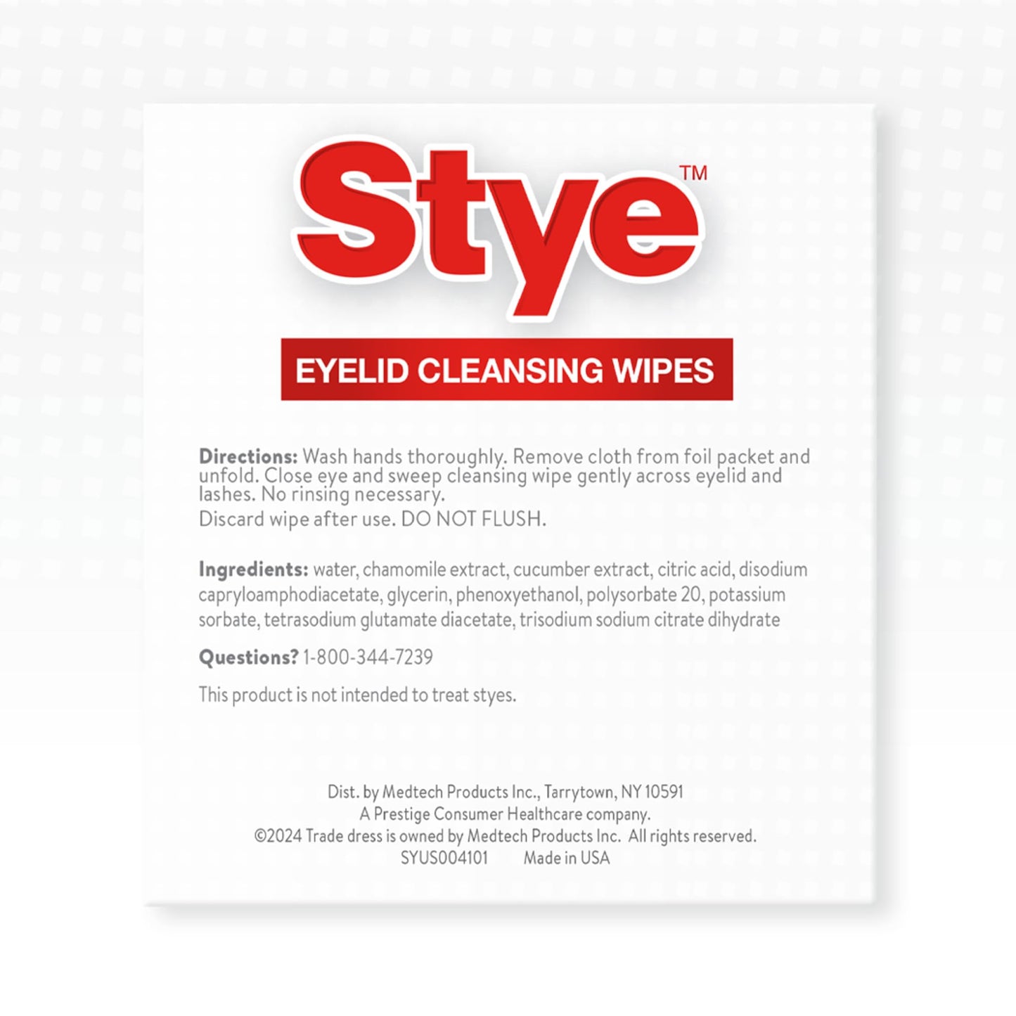 Stye Cleansing Eyelid Wipes – Individually Wrapped Face Wipes Gently Remove Oil, Dirt & Other Contaminants, 12 Count
