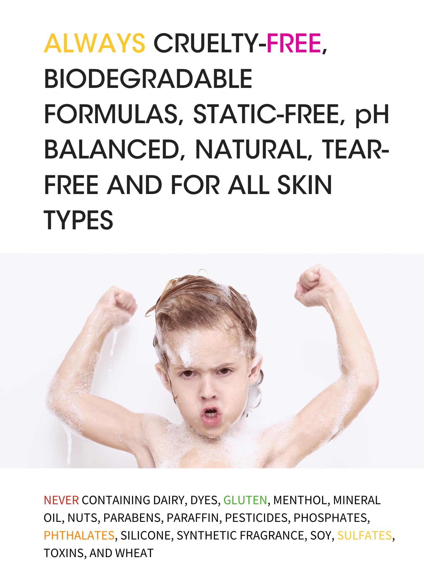 Gabriel Cosmetics Clean Kids Naturally Wild Watermelon 3-in-1 Shampoo, Cleanser & Bubble Bath (16 Fl Oz (1 Bottle), Watermelon 3-in-1)