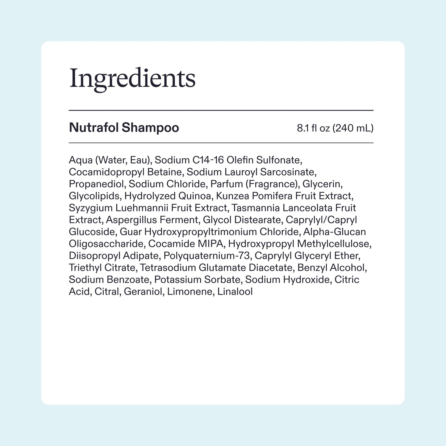 Nutrafol Shampoo for Thinning Hair – Cleanses & Hydrates Scalp, Boosts Volume, Strength & Texture, Color-Safe, Sulfate-Free, 8.1 Fl Oz