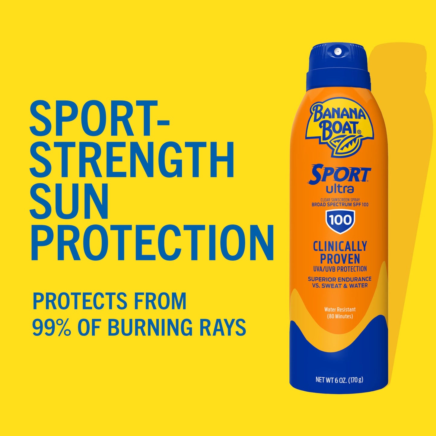 Banana Boat Sport Ultra SPF 100 Sunscreen Spray, 6oz – High SPF, Water Resistant, Sport Sun Protection