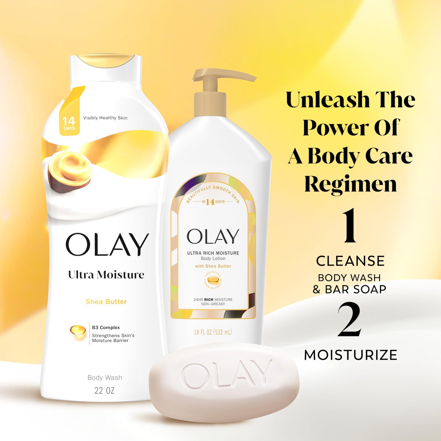 Olay Ultra Moisture Beauty Bar Soap, 3.17 oz, Pack of 12 – 10x Moisturizers, Vitamin B3, Shea Butter Scent, Gentle for All Skin Types