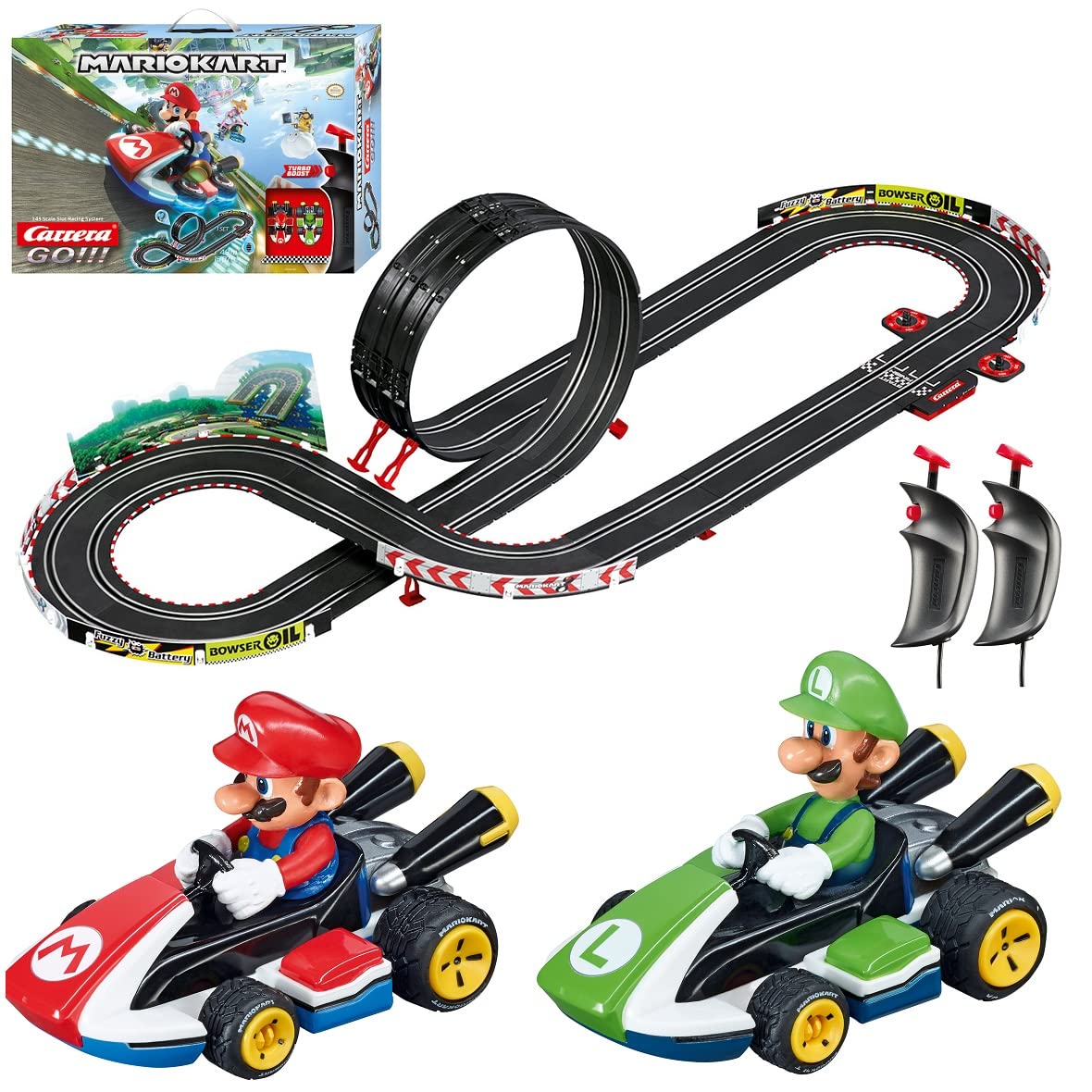 Carrera GO Electric Powered Slot Car Racing Kids Toy Race Track Set 1:43 Scale, Mario Kart