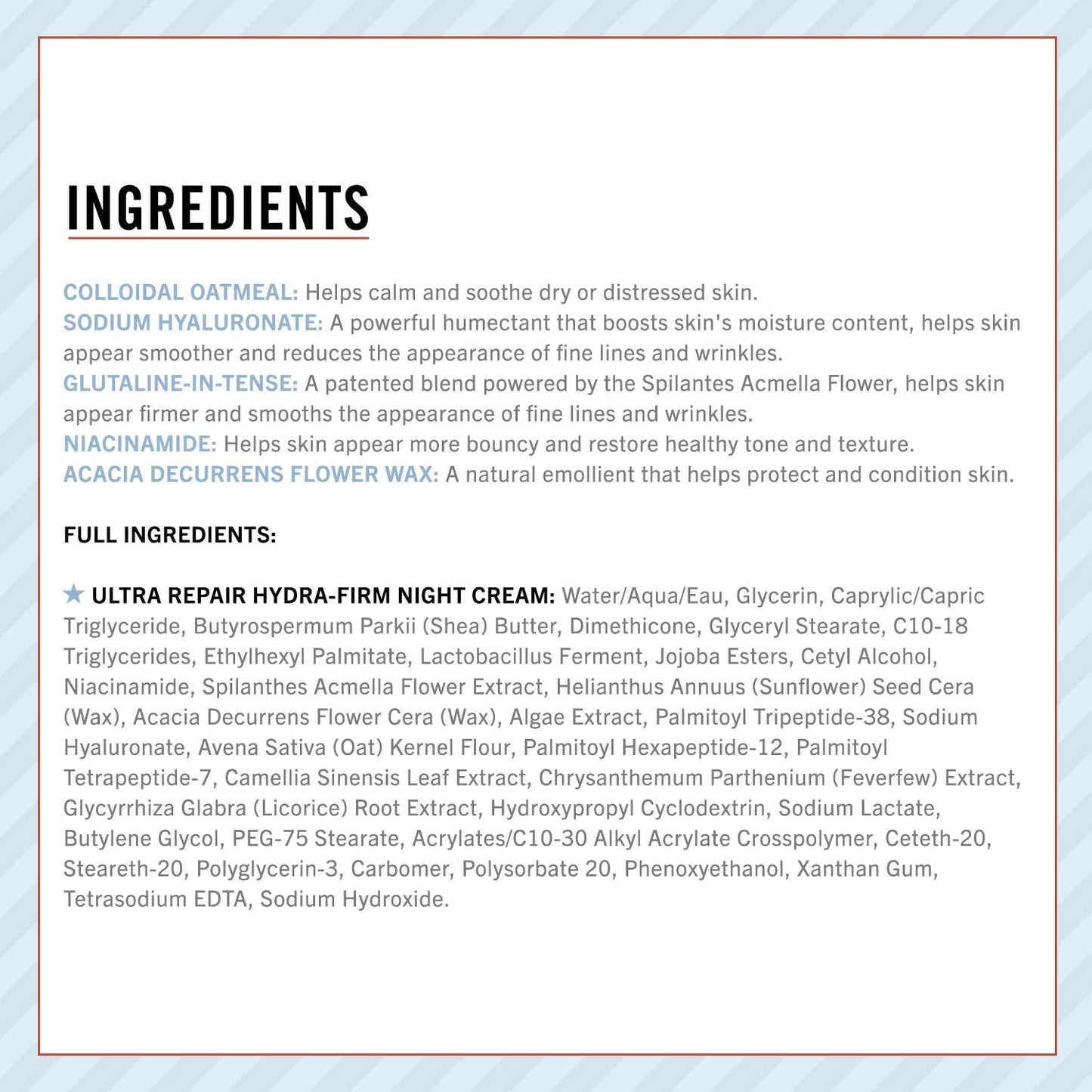 First Aid Beauty Ultra Repair Hydra-Firm Night Cream - Deeply Hydrating, Anti-Aging, Alcohol-Free, Sensitive Skin, 1.7 oz