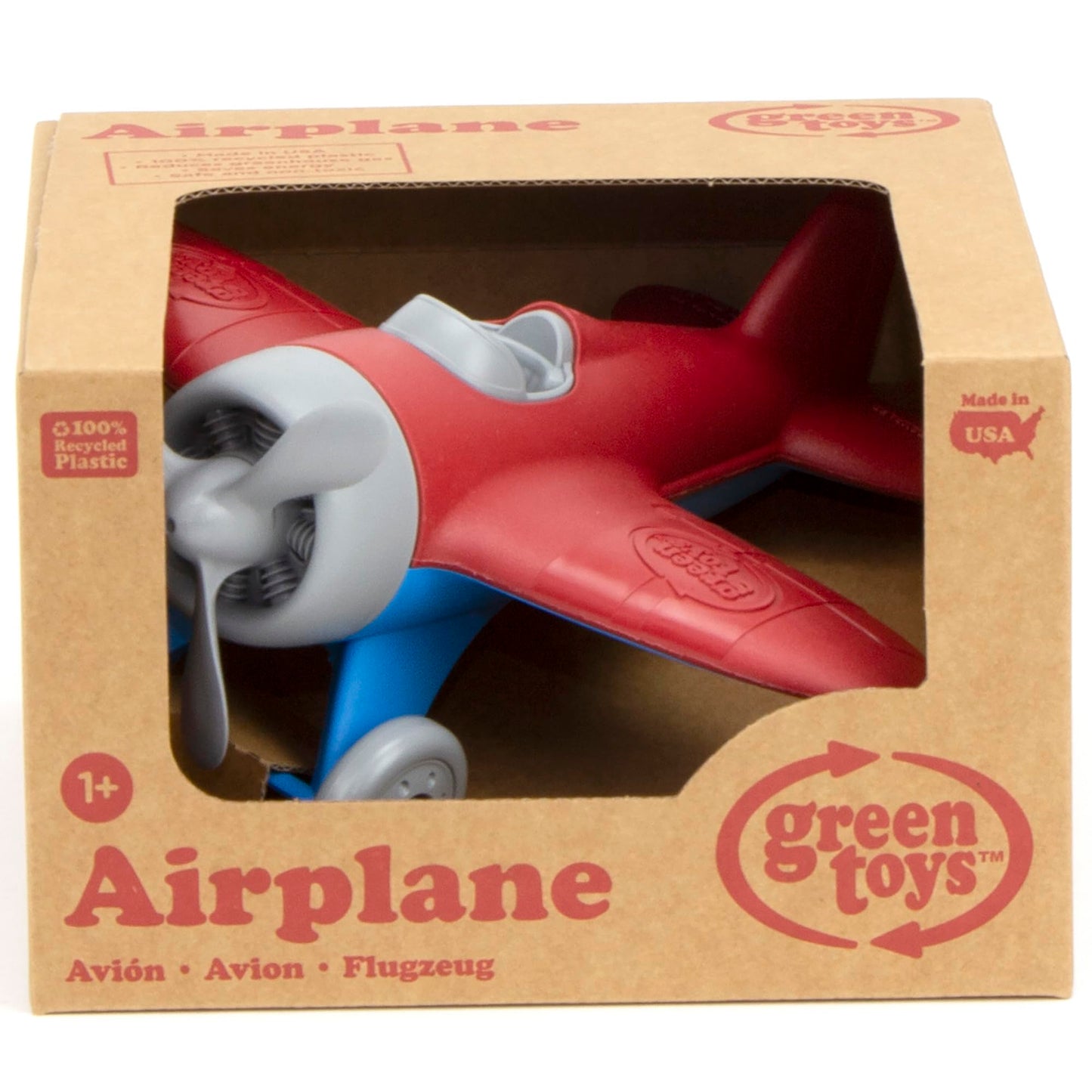 Green Toys Airplane - BPA Free, Phthalates Free, Red Aero Plane for Improving Aeronautical Knowledge of Children. Toys and Games