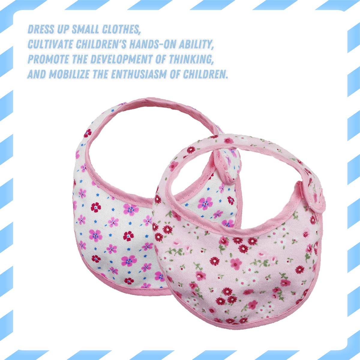 DC-BEAUTIFUL 4 Pcs Diapers, Underwear and 2 Pcs Bibs for 14-18 Inch Baby Dolls, Suitable for Infant Baby Girls Boys