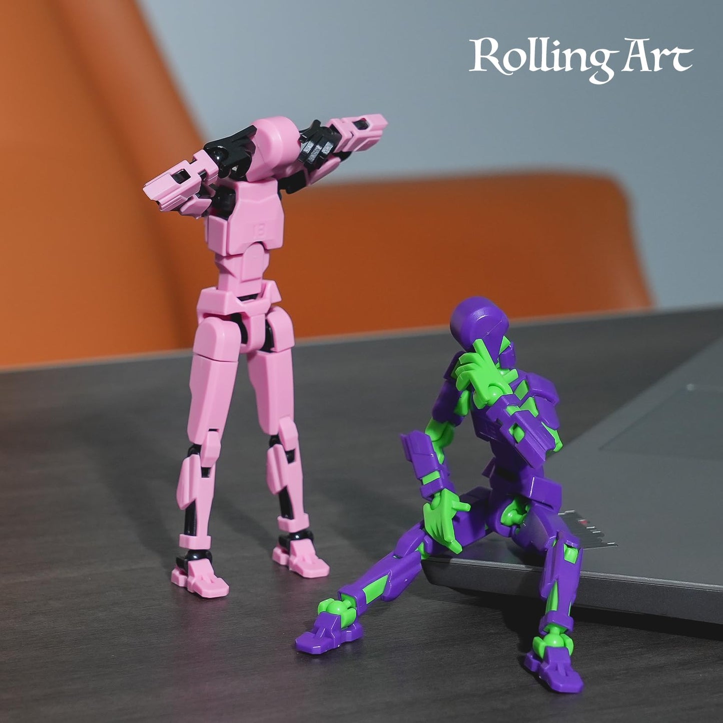 Rolling Art Action Figure Set, Model 13 Action Figure, Multi-Jointed Movable,Gift Box Packaging, Great for Loved Ones and Friends(Red)