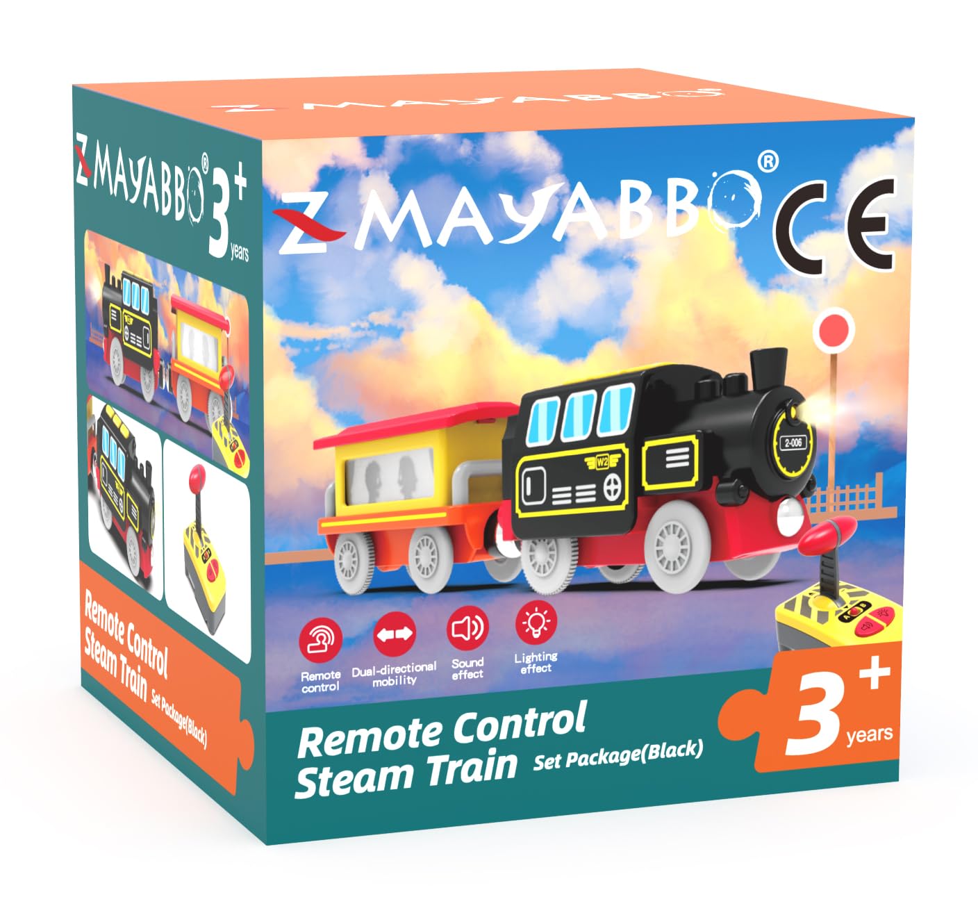 Motorized Remote Control Train for Wooden Tracks – Battery Operated Locomotive with Magnetic Connection, Compatible with Thomas, Brio, Chuggington