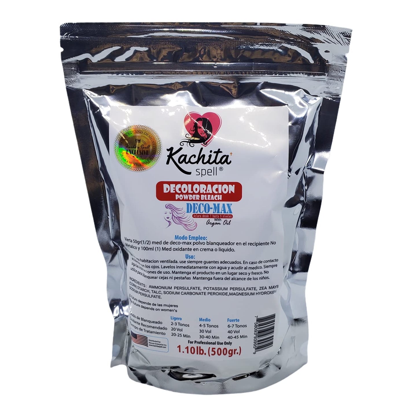 Kachita Spell Superior Hair Lightener Powder Blue Deco-Max, Extra Strength Dust-Free Formula for Balayage, Highlights & Discoloration, 1.10 Lb USA