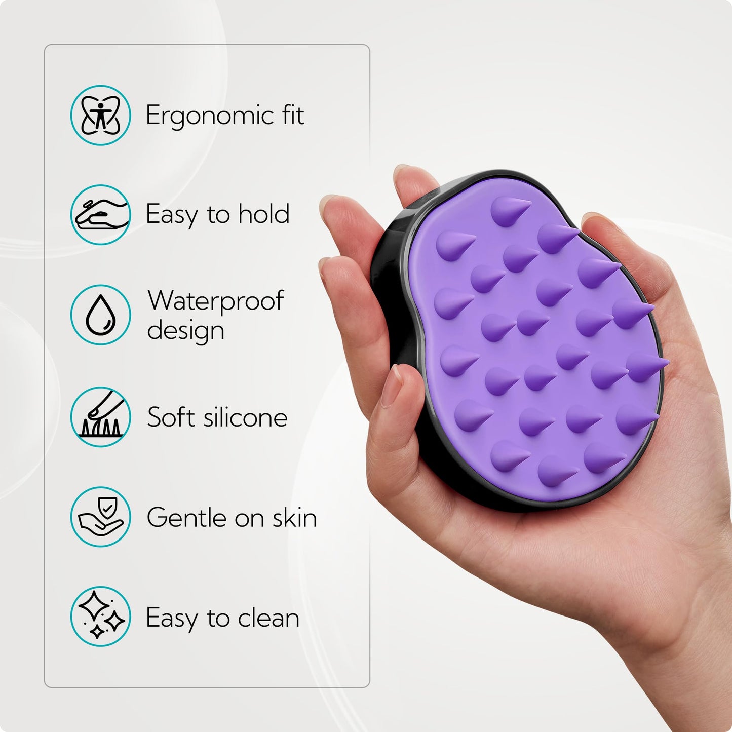 HEETA Scalp Massager Shampoo Brush 2-Pack – Soft Silicone Bristles for Deep Clean & Dandruff Removal, Wet/Dry Hair Scrubber for Men & Women (Green & Black)