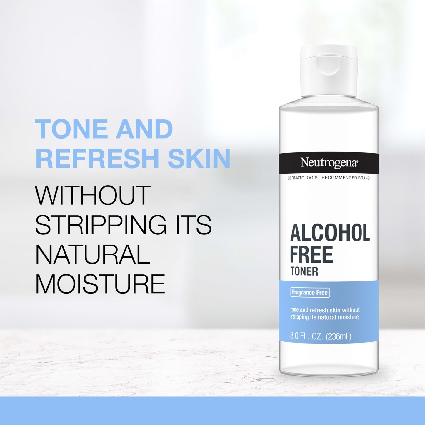 Neutrogena Alcohol-Free Gentle Daily Facial Toner – Fragrance-Free, Hypoallergenic, Removes Impurities & Refreshes Skin, 8 fl. oz