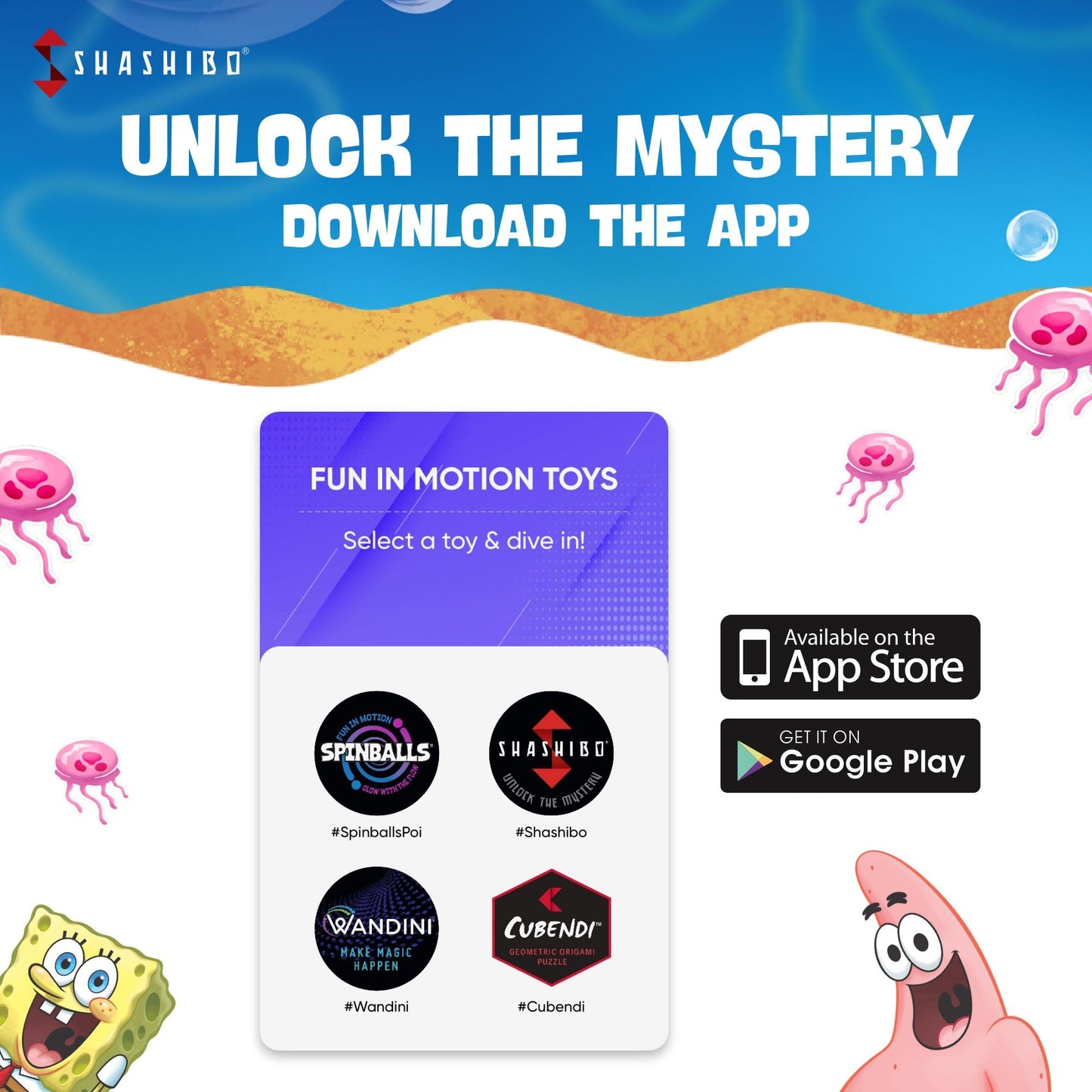 SHASHIBO Spongebob Squarepants Shape Shifting Magnetic Fidget Cube – STEM Toy That Transforms into 70+ Shapes, Beach Buddies Edition