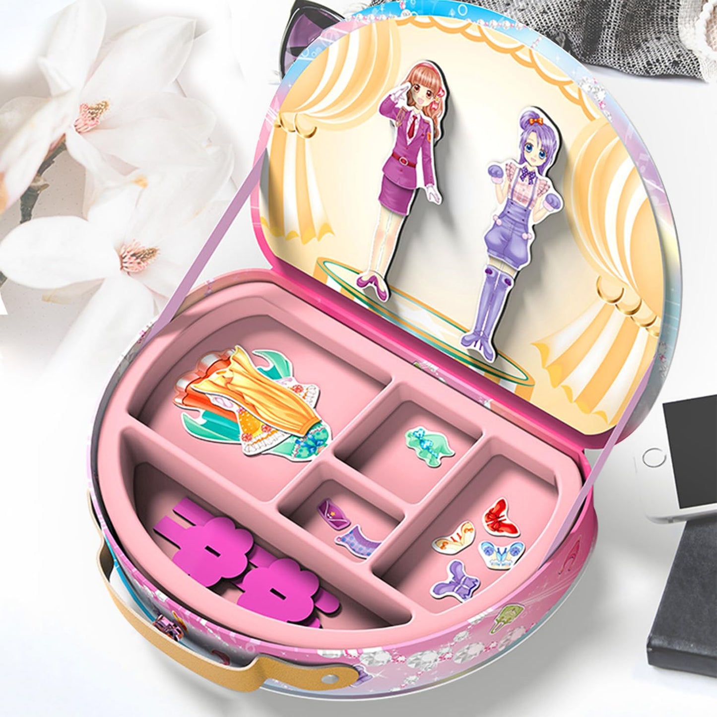 Magnetic Dress-Up Paper Doll Toys for Girls 3+, Dollhouse Magnet Clothes & Puzzles, Pretend Play, Learning & Birthday Gift Set