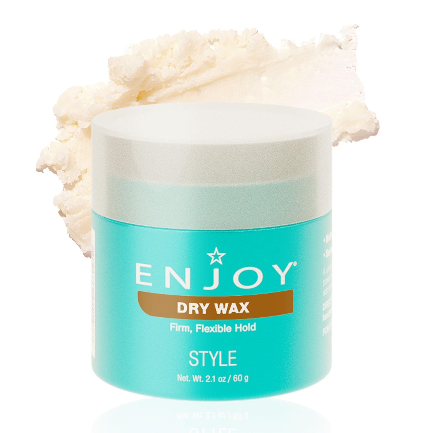 Enjoy Dry Wax - Non Greasy Pliable Texture Hair Wax - Firm Flexible Hold Natural Matte Finish (2.1 Oz)