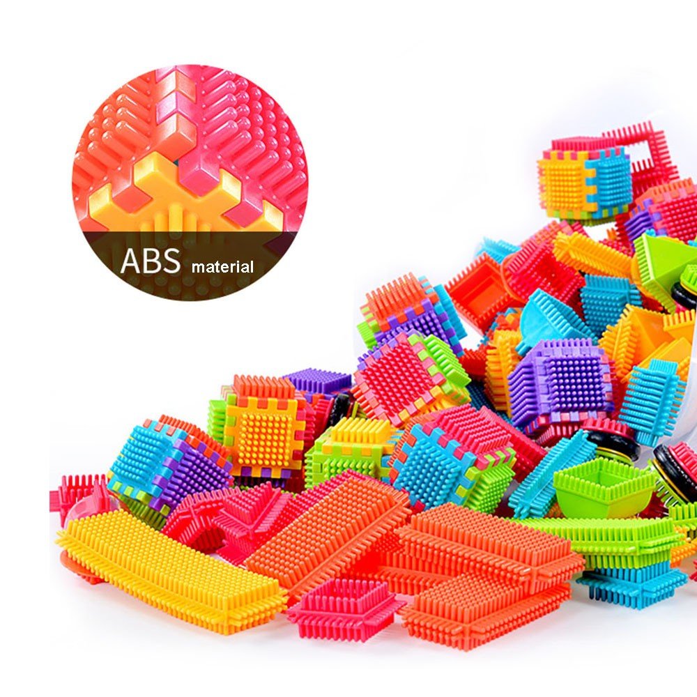 Teytoy 100 Pcs Bristle Shape Building Blocks Toy Set for toddlers Kids