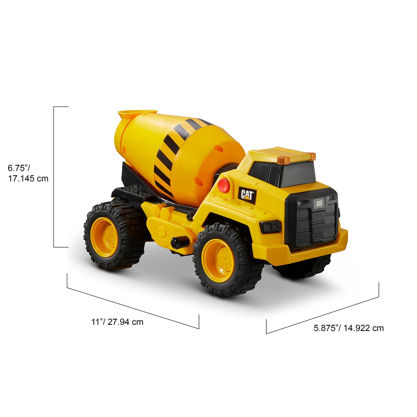 CAT Construction Toys, 11.5" Power Haulers Cement Mixer with Lights, Sounds, Motion Drive Technology & Working Features for Kids Ages 3+
