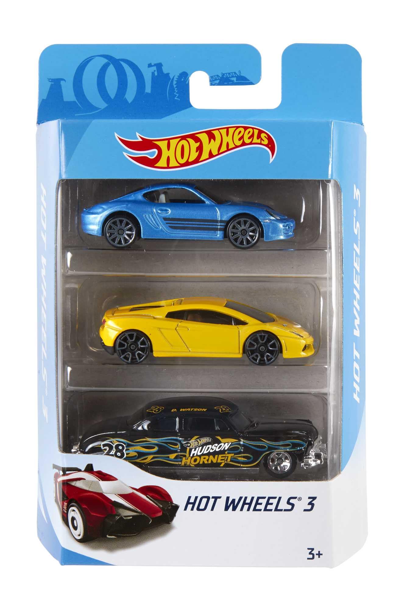 Hot Wheels 3-Car Pack | 1:64 Scale Sports Cars Multipack, Instant Starter Set with Rolling Wheels for Kids 3+