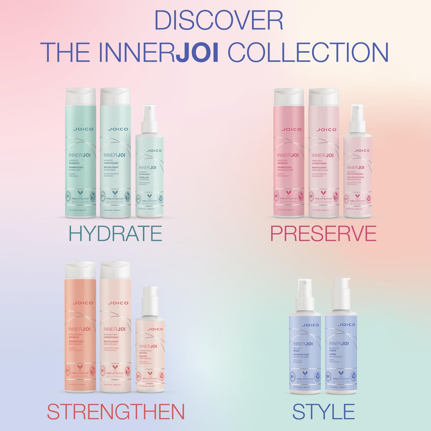 Joico InnerJoi Hydrate Detangler | For Dry Tangled Hair | Sulfate & Paraben Free | Naturally-Derived Vegan Formula | 6.7 oz