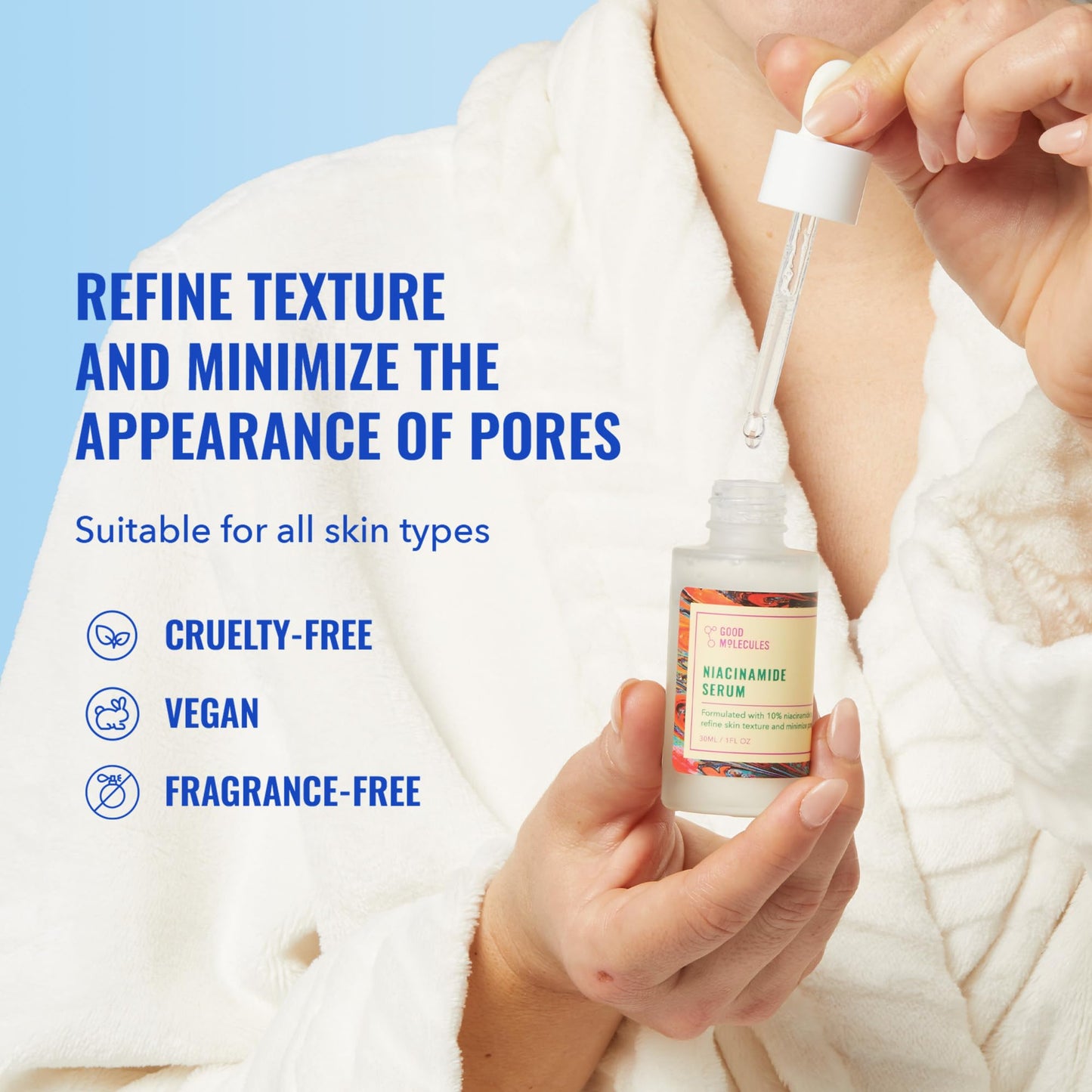 Good Molecules Niacinamide Serum 10% – Targets Acne, Brightens & Hydrates Skin, Improves Tone – Face Skincare Treatment