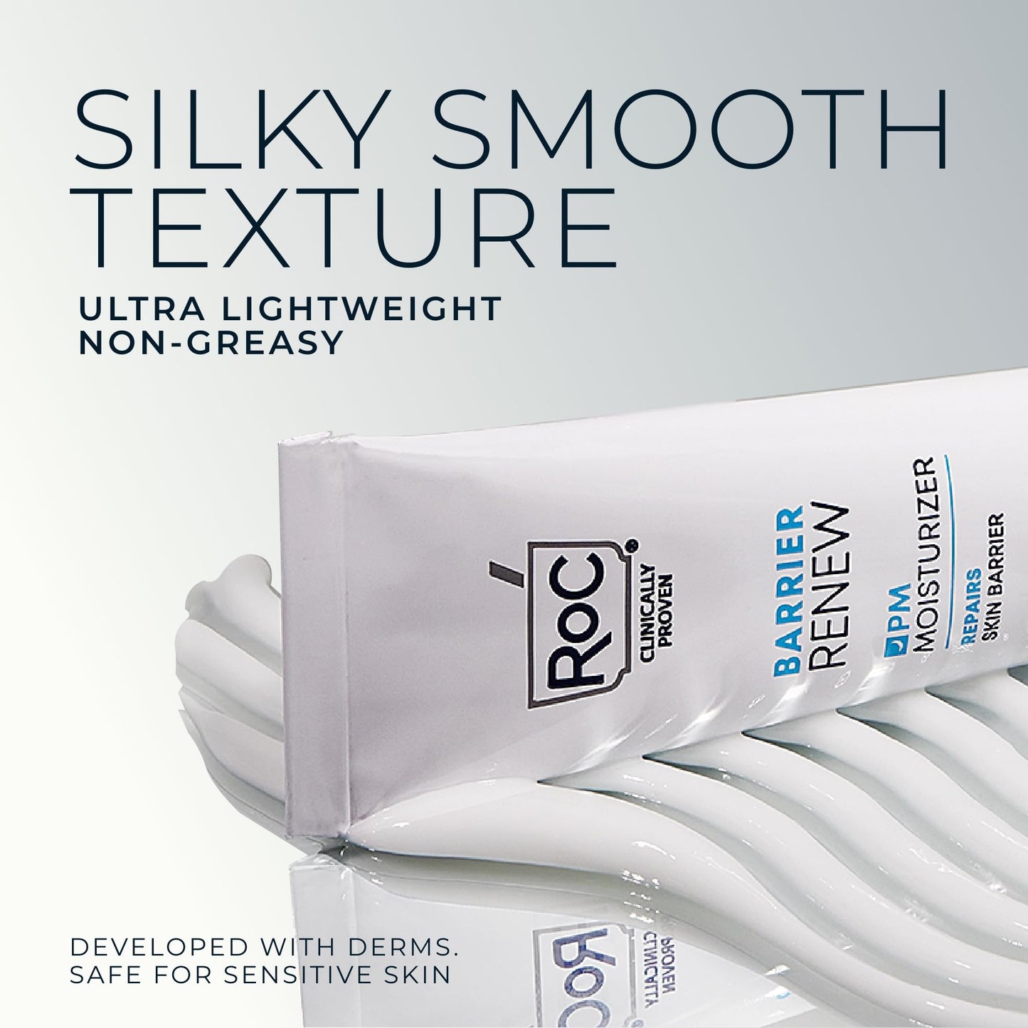 RoC Barrier Renew Night Moisturizer 2.5oz with Ceramides, Green Tea & Lipo Peptides + Retinol Eye Cream Packette for Skin Renewal