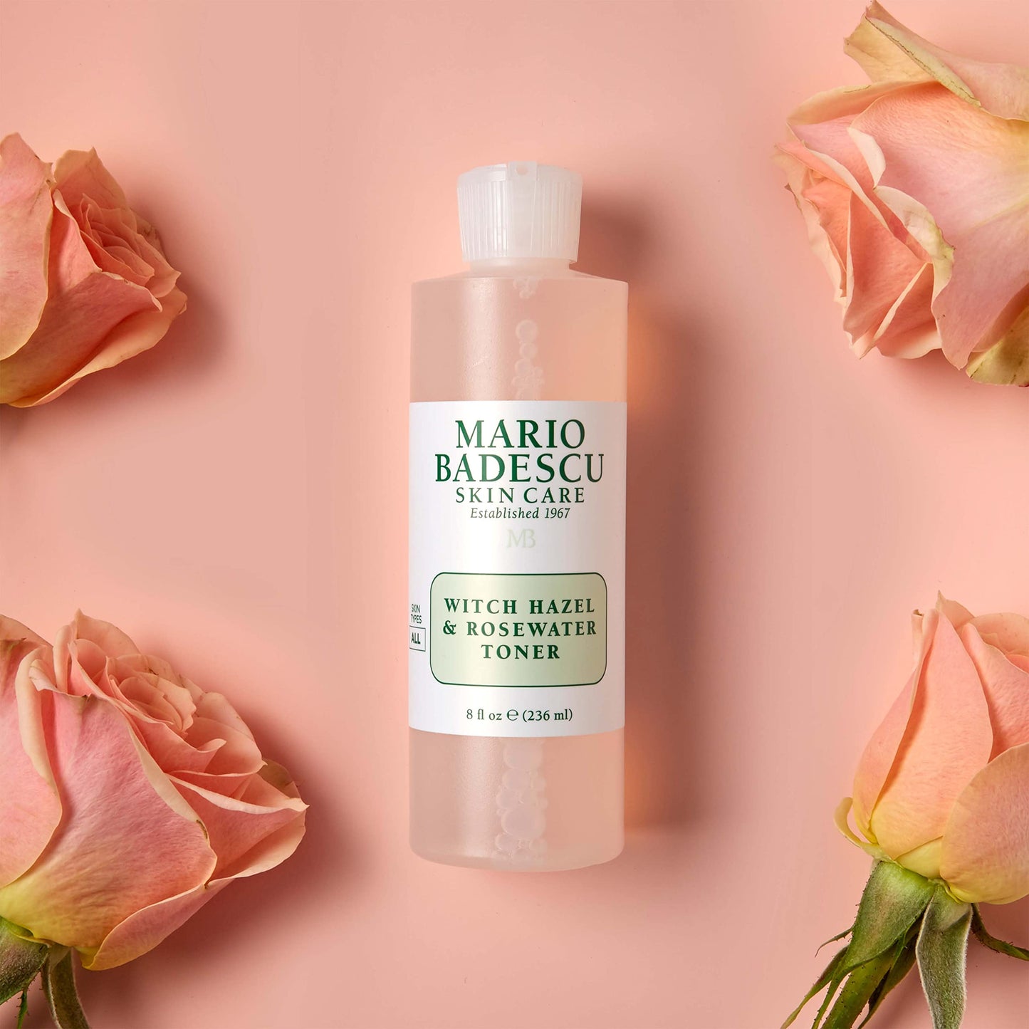 Mario Badescu Witch Hazel & Rosewater Toner, Alcohol-Free, Clarifies & Rejuvenates Skin, All Skin Types, 8 fl. oz