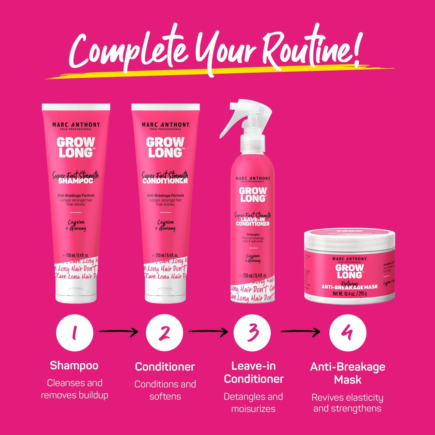 Marc Anthony Grow Long Strengthening Conditioner - Biotin, Vitamin E & Caffeine Formula to Reduce Breakage, Split Ends & Boost Hair Growth