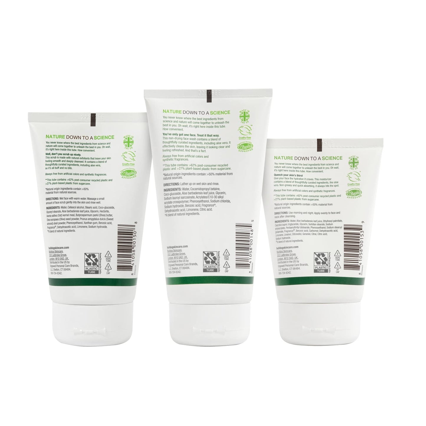 BULLDOG Mens Skincare and Grooming Original Full Face Kit with Moisturizer, Face Wash & Face Scrub