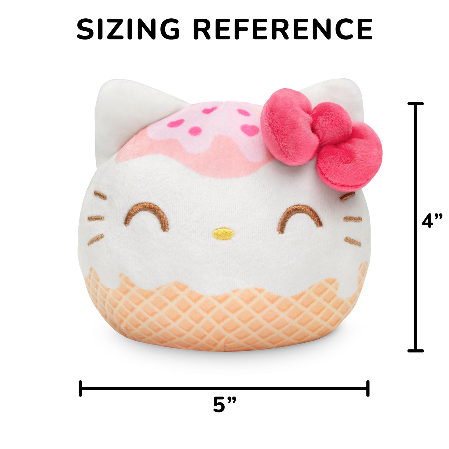 TeeTurtle Hello Kitty Reversible 4" Plushie - Hello Kitty Ice Cream - Sanrio Officially Licensed Soft Stuffed Animal