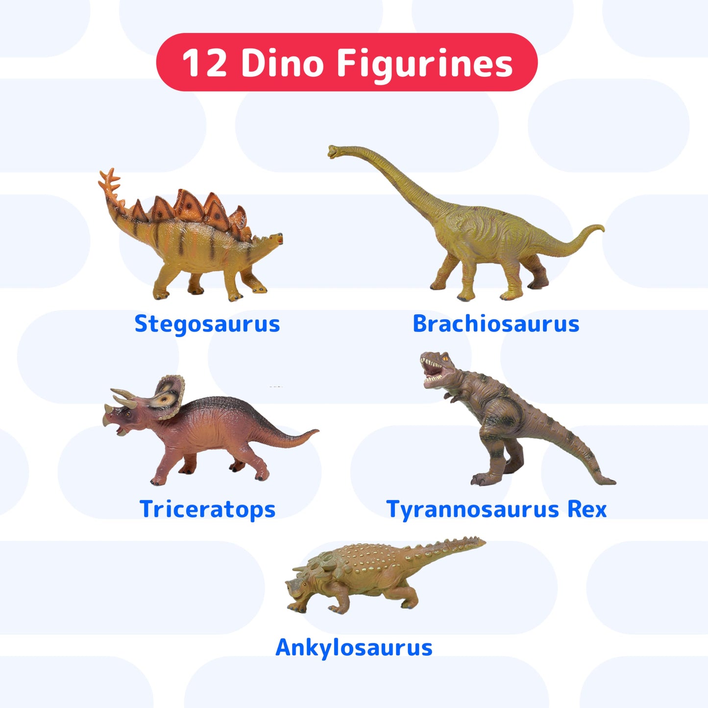 PREXTEX Jumbo Dinosaur Toy Set – 5 Large Realistic Hand-Painted Dino Figures for Kids, Play & Learning, Giant Dinosaur Toys