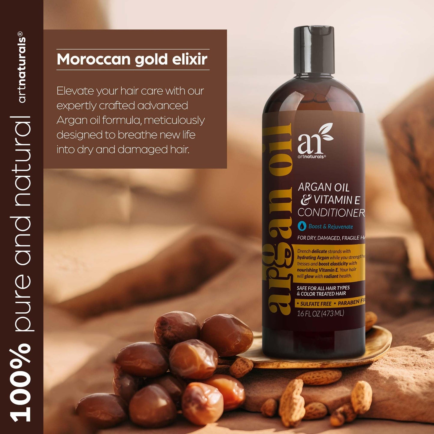 ArtNaturals Argan Hair Growth Conditioner – Sulfate Free Treatment for Thinning Hair, Hair Loss & Regrowth – With Biotin, Argan Oil, Keratin & Caffeine – 16 Fl Oz